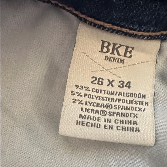 BKE Payton Mid rise Straight Leg Blue Jeans 26x34 - Picture 3 of 6